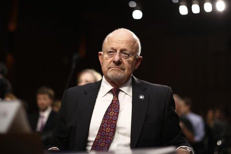 U.S. Director of National Intelligence James Clapper reacts as he testifies at a Senate Intelligence Committee hearing the Foreign Intellige U.S. Director of National Intelligence James Clapper reacts as he testifies at a Senate Intelligence Committee hearing the Foreign Intellige