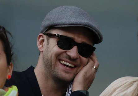 Singer/actor Justin Timberlake watches Rafael Nadal of Spain face Novak Djokovic of Serbia in the men's final match at the U.S. Open tennis Singer/actor Justin Timberlake watches Rafael Nadal of Spain face Novak Djokovic of Serbia in the men's final match at the U.S. Open tennis