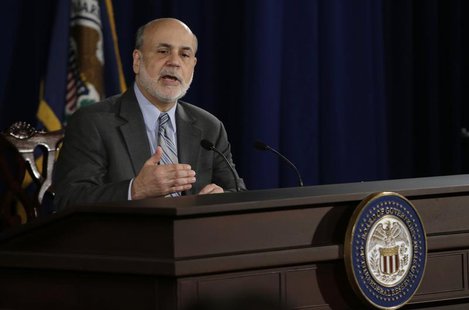 U.S. Federal Reserve Board Chairman Ben Bernanke holds a news conference following the Fed's two-day Federal Open Market Committee (FOMC) me U.S. Federal Reserve Board Chairman Ben Bernanke holds a news conference following the Fed's two-day Federal Open Market Committee (FOMC) me