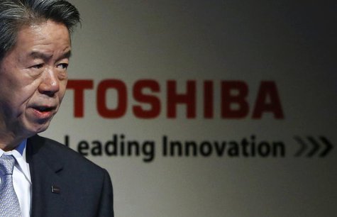 Toshiba Corp President and Chief Executive Hisao Tanaka speaks during the company's corporate strategy meeting in Tokyo August 7, 2013. REUT Toshiba Corp President and Chief Executive Hisao Tanaka speaks during the company's corporate strategy meeting in Tokyo August 7, 2013. REUT