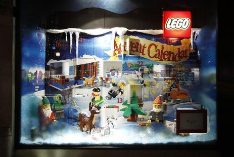 Lego toys are seen on display in the window of Hamleys toy shop in London, December 2, 2011. REUTERS/Luke MacGregor Lego toys are seen on display in the window of Hamleys toy shop in London, December 2, 2011. REUTERS/Luke MacGregor