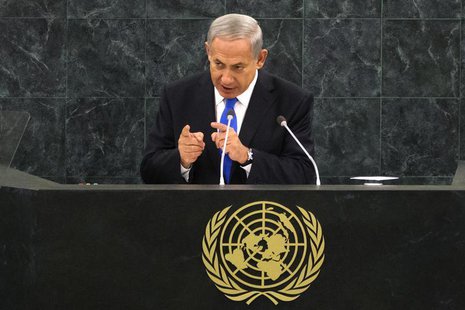 Israel's Prime Minister Benjamin Netanyahu addresses the 68th session of the United Nations General Assembly in New York October 1, 2013. RE Israel's Prime Minister Benjamin Netanyahu addresses the 68th session of the United Nations General Assembly in New York October 1, 2013. RE