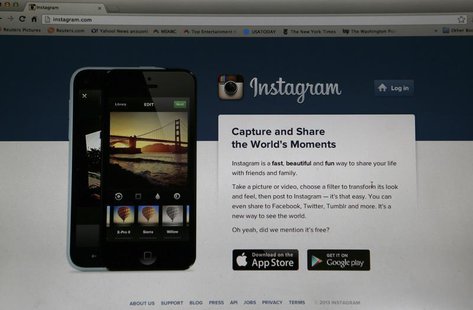 An Instagram login page is pictured on a laptop screen in Pasadena, California August 14, 2013. REUTERS/Mario Anzuoni An Instagram login page is pictured on a laptop screen in Pasadena, California August 14, 2013. REUTERS/Mario Anzuoni