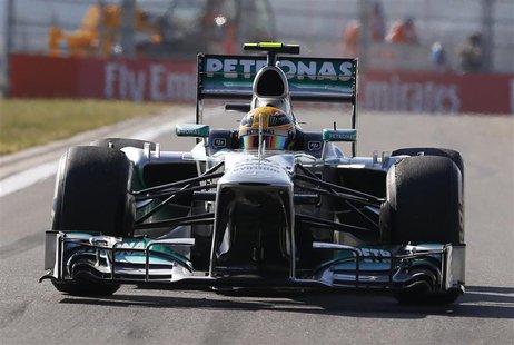 Mercedes Formula One driver Lewis Hamilton of Britain drives during the second practice session of the Korean F1 Grand Prix at the Korea Int Mercedes Formula One driver Lewis Hamilton of Britain drives during the second practice session of the Korean F1 Grand Prix at the Korea Int