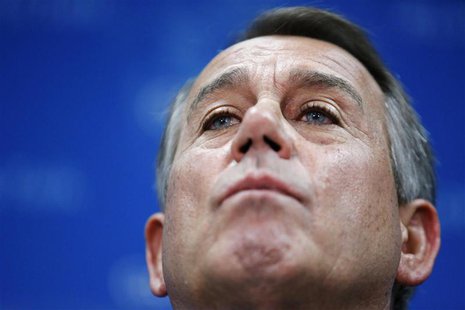 U.S. House Speaker John Boehner (R-OH) addresses reporters during a news conference with fellow House Republicans at the U.S. Capitol in Was U.S. House Speaker John Boehner (R-OH) addresses reporters during a news conference with fellow House Republicans at the U.S. Capitol in Was