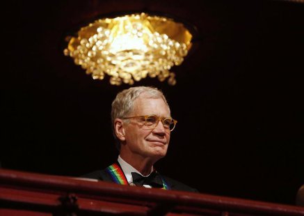 Late-night TV talk show host David Letterman is pictured on the balcony at the 2012 Kennedy Center Honors at the Kennedy Center in Washingto Late-night TV talk show host David Letterman is pictured on the balcony at the 2012 Kennedy Center Honors at the Kennedy Center in Washingto