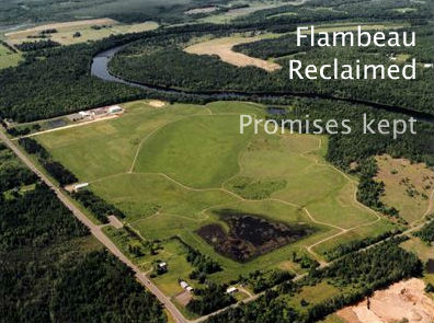 Aerial view of reclaimed Flambeau Mine, Ladysmith, Wisconsin. Photo Credit: Flambeau Reclaimed website
Aerial view of reclaimed Flambeau Mine, Ladysmith, Wisconsin. Photo Credit: Flambeau Reclaimed website