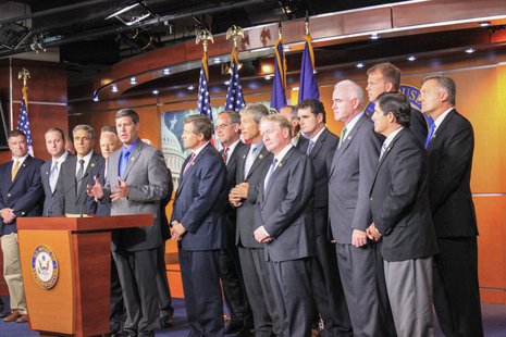 Representative Ron Kind speaks with group of Democrats and Republicans working together to end the government shutdown Representative Ron Kind speaks with group of Democrats and Republicans working together to end the government shutdown
