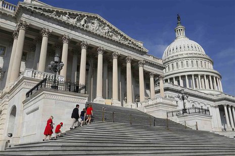 U.S. Representative Luke Messer (R-IN) (3rd L) arrives with his family for a vote at the U.S. Capitol in Washington October 5, 2013. REUTERS U.S. Representative Luke Messer (R-IN) (3rd L) arrives with his family for a vote at the U.S. Capitol in Washington October 5, 2013. REUTERS