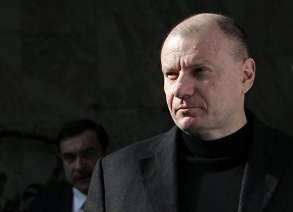 Russian businessman Vladimir Potanin, CEO of the Russian mining company Norilsk Nickel, arrives for an extraordinary general meeting held in Russian businessman Vladimir Potanin, CEO of the Russian mining company Norilsk Nickel, arrives for an extraordinary general meeting held in