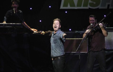 Ryan Tedder, lead singer of pop rock band OneRepublic, performs at KIIS FM's Jingle Ball concert in Los Angeles, California December 1, 2012 Ryan Tedder, lead singer of pop rock band OneRepublic, performs at KIIS FM's Jingle Ball concert in Los Angeles, California December 1, 2012
