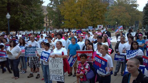 Kalamazoo hosted one of dozens of similar marches staged around the country on Saturday to urge Congress to approve Immigration Reforms. Kalamazoo hosted one of dozens of similar marches staged around the country on Saturday to urge Congress to approve Immigration Reforms.