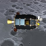 NASA's Lunar Atmosphere and Dust Environment Explorer (LADEE) spacecraft is pictured orbiting near the surface of the moon, in this artist's NASA's Lunar Atmosphere and Dust Environment Explorer (LADEE) spacecraft is pictured orbiting near the surface of the moon, in this artist's