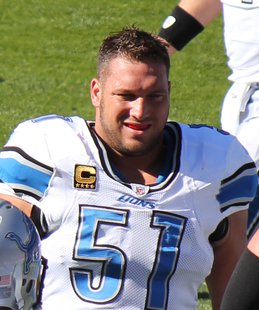 Detroit Lions center Dominic Raiola (Photo by: Wikipedia). Detroit Lions center Dominic Raiola (Photo by: Wikipedia).