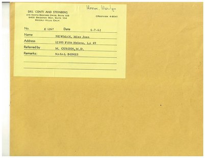 A folder containing notes and X-rays of Marilyn Monroe by Hollywood plastic surgeon Michael Gurdin is seen in this handout photo provided by A folder containing notes and X-rays of Marilyn Monroe by Hollywood plastic surgeon Michael Gurdin is seen in this handout photo provided by