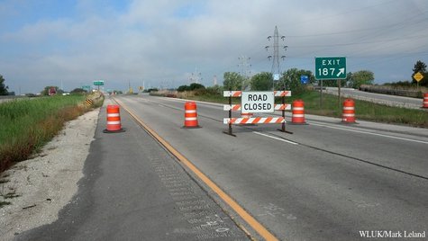 Westbound Interstate 43 is closed at the Webster Ave. off-ramp in Green Bay Sept. 25, 2013, after a dip was found in the Leo Frigo Bridge. (Photo by: FOX 11). Westbound Interstate 43 is closed at the Webster Ave. off-ramp in Green Bay Sept. 25, 2013, after a dip was found in the Leo Frigo Bridge. (Photo by: FOX 11).