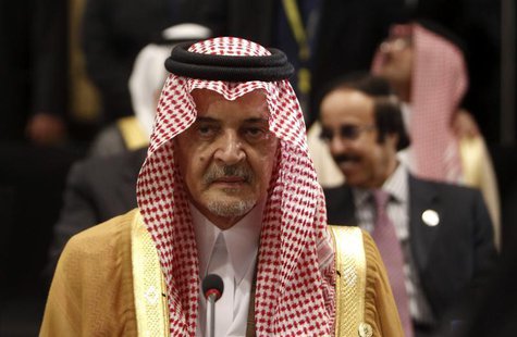 Saudi Arabia's Foreign Minister Prince Saud al-Faisal attends the opening of an Arab League meeting in Cairo March 6, 2013. REUTERS/Mohamed Saudi Arabia's Foreign Minister Prince Saud al-Faisal attends the opening of an Arab League meeting in Cairo March 6, 2013. REUTERS/Mohamed