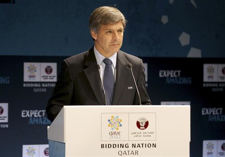 Chief FIFA inspector Harold Mayne-Nicholls speaks during a news conference for the FIFA Inspection Visit for the Qatar 2022 World Cup Bid in Chief FIFA inspector Harold Mayne-Nicholls speaks during a news conference for the FIFA Inspection Visit for the Qatar 2022 World Cup Bid in