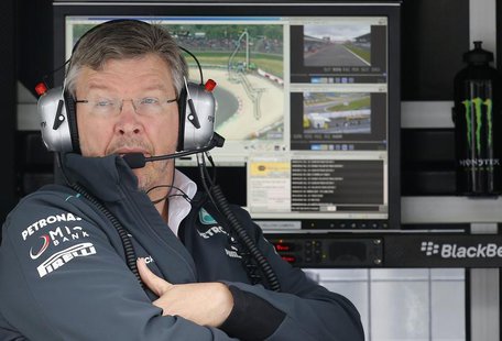 Mercedes Formula One team principal Ross Brawn looks on during the first practice session of the German F1 Grand Prix at the Nuerburgring ra Mercedes Formula One team principal Ross Brawn looks on during the first practice session of the German F1 Grand Prix at the Nuerburgring ra