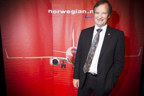 CEO of Norwegian Air Shuttle, Bjoern Kjos, poses at a news conference where he spoke about the low-cost airline's plans to buy 222 new aircr CEO of Norwegian Air Shuttle, Bjoern Kjos, poses at a news conference where he spoke about the low-cost airline's plans to buy 222 new aircr