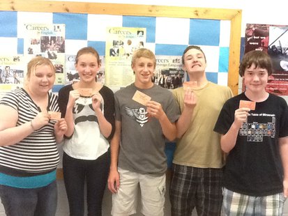 Random Lake students show off the Rams Bucks. Random Lake students show off the Rams Bucks.