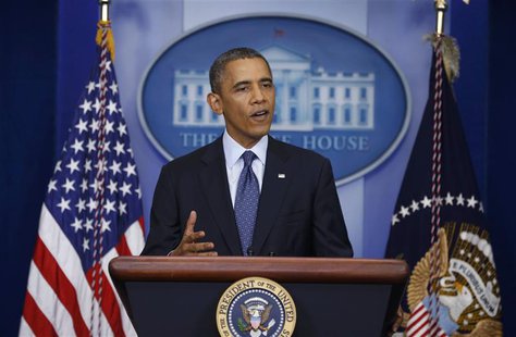 U.S. President Barack Obama speaks about the continuing government shutdown from the White House Briefing Room in Washington, October 8, 201 U.S. President Barack Obama speaks about the continuing government shutdown from the White House Briefing Room in Washington, October 8, 201