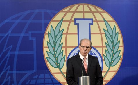 Organisation for the Prohibition of Chemical Weapons (OPCW) Director General Ahmet Uzumcu speaks during a news conference in The Hague, Octo Organisation for the Prohibition of Chemical Weapons (OPCW) Director General Ahmet Uzumcu speaks during a news conference in The Hague, Octo