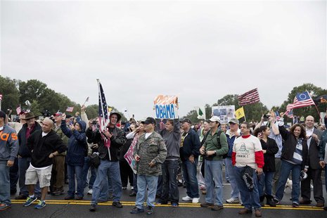 Protesters with the "Million Vet March on the Memorials" rally in front of the National U.S. World War II Memorial in Washington October 13, Protesters with the "Million Vet March on the Memorials" rally in front of the National U.S. World War II Memorial in Washington October 13,
