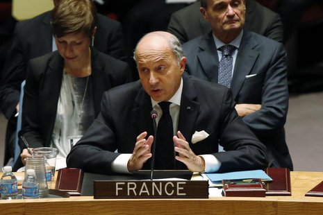 French Foreign Minister Laurent Fabius speaks to the United Nations Security Council during a Security Council meeting at the 68th United Na French Foreign Minister Laurent Fabius speaks to the United Nations Security Council during a Security Council meeting at the 68th United Na