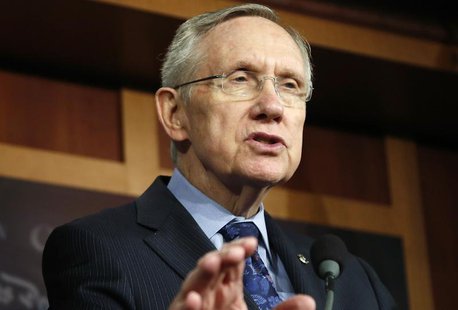 U.S. Senate Majority Leader Harry Reid (D-NV) addresses reporters at a news conference at the U.S. Capitol in Washington, October 12, 2013. U.S. Senate Majority Leader Harry Reid (D-NV) addresses reporters at a news conference at the U.S. Capitol in Washington, October 12, 2013.