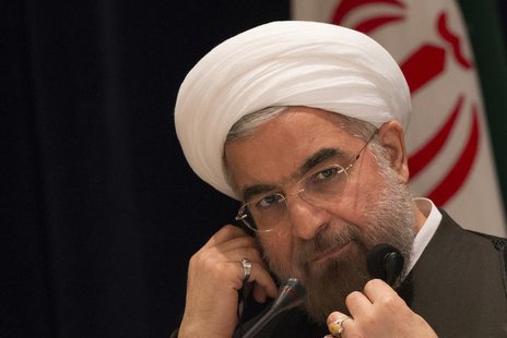 Iran's President Hassan Rouhani takes questions from journalists during a news conference in New York September 27, 2013. REUTERS/Adrees Lat Iran's President Hassan Rouhani takes questions from journalists during a news conference in New York September 27, 2013. REUTERS/Adrees Lat