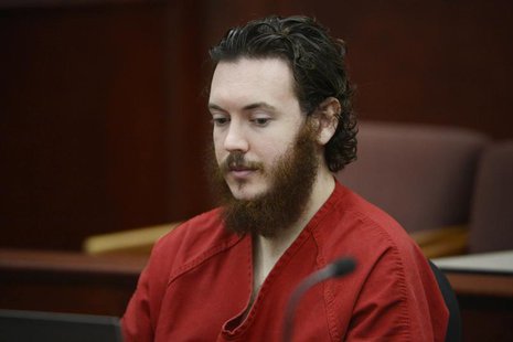 James Holmes sits in court for an advisement hearing at the Arapahoe County Justice Center in Centennial, Colorado June 4, 2013. REUTERS/And James Holmes sits in court for an advisement hearing at the Arapahoe County Justice Center in Centennial, Colorado June 4, 2013. REUTERS/And