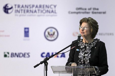 Chair of Transparency International Huguette Labelle speaks during The 15th biennial International Anti-Corruption Conference "Mobilising Pe Chair of Transparency International Huguette Labelle speaks during The 15th biennial International Anti-Corruption Conference "Mobilising Pe