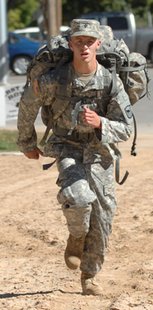 Spc. Dalton DeBoer competes in the 6-mile road march during the annual South Dakota Army National Guard Best Warrior Competition at Camp Rapid in Rapid City, S.D. DeBoer is a sophomore at SDSU. (Photo courtesy of the S.D. Army National Guard) Spc. Dalton DeBoer competes in the 6-mile road march during the annual South Dakota Army National Guard Best Warrior Competition at Camp Rapid in Rapid City, S.D. DeBoer is a sophomore at SDSU. (Photo courtesy of the S.D. Army National Guard)