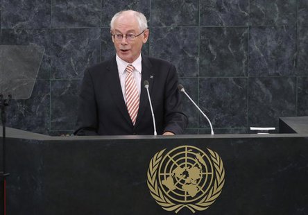 Herman Van Rompuy, President of the European Council, addresses the 68th United Nations General Assembly at U.N. headquarters in New York, S Herman Van Rompuy, President of the European Council, addresses the 68th United Nations General Assembly at U.N. headquarters in New York, S