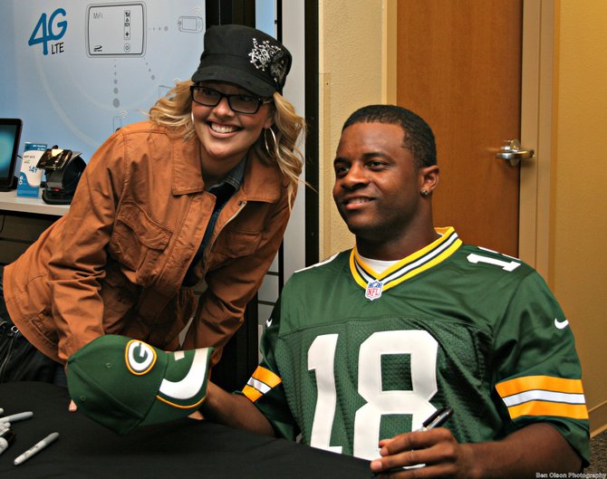 Randall Cobb at Cellcom in Sheboygan