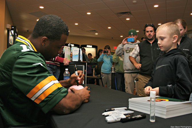 Randall Cobb at Cellcom in Sheboygan