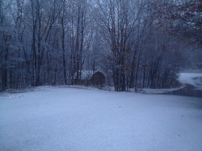 Snow on the ground east of Detroit Lakes (Photo courtesy Facebook) Snow on the ground east of Detroit Lakes (Photo courtesy Facebook)