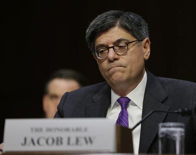 U.S. Treasury Secretary Jack Lew testifies before the Senate Finance Committee on the U.S. government debt limit in Washington October 10, 2 U.S. Treasury Secretary Jack Lew testifies before the Senate Finance Committee on the U.S. government debt limit in Washington October 10, 2
