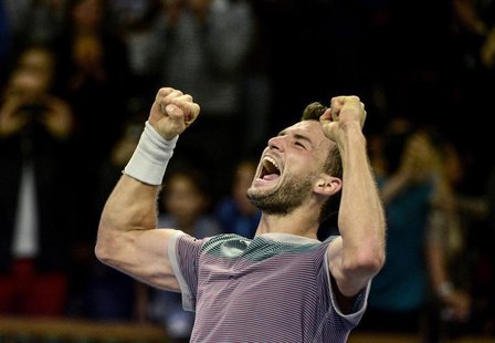 Bulgaria's Grigor Dimitrov reacts after winning the ATP Stockholm Open tennis tournament men's single final match against Spain's David Ferr Bulgaria's Grigor Dimitrov reacts after winning the ATP Stockholm Open tennis tournament men's single final match against Spain's David Ferr