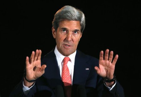 U.S. Secretary of State John Kerry speaks during a joint news conference with Afghanistan's President Hamid Karzai (not pictured) in Kabul O U.S. Secretary of State John Kerry speaks during a joint news conference with Afghanistan's President Hamid Karzai (not pictured) in Kabul O