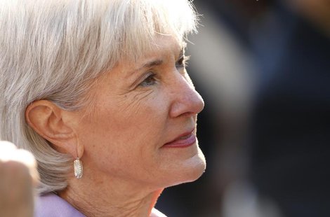 Department of Health and Human Services (HHS) Secretary Kathleen Sebelius listens to U.S. President Barack Obama speak about healthcare from Department of Health and Human Services (HHS) Secretary Kathleen Sebelius listens to U.S. President Barack Obama speak about healthcare from