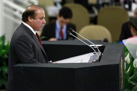 Pakistani Prime Minister Muhammad Nawaz Sharif speaks during the United Nations 68th session of the General Assembly at U.N. headquarters in Pakistani Prime Minister Muhammad Nawaz Sharif speaks during the United Nations 68th session of the General Assembly at U.N. headquarters in