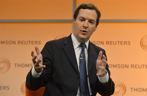 Britain's Chancellor of the Exchequer George Osborne speaks at a Thomson Reuters Newsmaker event at Canary Wharf in London October 22, 2013. Britain's Chancellor of the Exchequer George Osborne speaks at a Thomson Reuters Newsmaker event at Canary Wharf in London October 22, 2013.