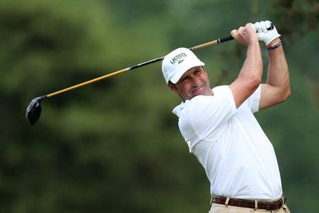 Spain's Jose Maria Olazabal tees off on the second hole during the first round of the 2013 U.S. Open golf championship at the Merion Golf Cl Spain's Jose Maria Olazabal tees off on the second hole during the first round of the 2013 U.S. Open golf championship at the Merion Golf Cl
