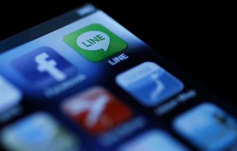 The icon of a free communication app "Line" is pictured on an Apple Inc's iPhone in Tokyo in this August 14, 2012 file photo illustration. R The icon of a free communication app "Line" is pictured on an Apple Inc's iPhone in Tokyo in this August 14, 2012 file photo illustration. R