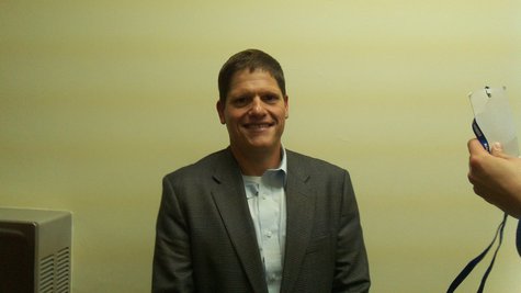 New City Manager Jim Ritsema standing outside Commission Chambers getting ready for his first interviews. New City Manager Jim Ritsema standing outside Commission Chambers getting ready for his first interviews.
