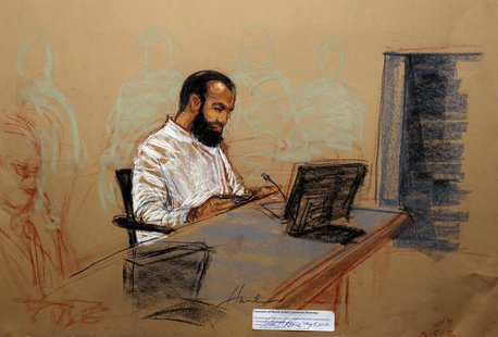 Ammar al Baluchi, also known as Ali Abd al Aziz Ali, appears at his arraignment as an accused 9/11 co-conspirator in this courtroom sketch r Ammar al Baluchi, also known as Ali Abd al Aziz Ali, appears at his arraignment as an accused 9/11 co-conspirator in this courtroom sketch r