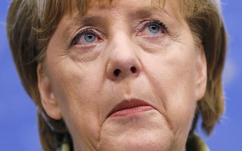 Germany's Chancellor Angela Merkel addresses a news conference during a European Union leaders summit in Brussels June 28, 2013. REUTERS/Fra Germany's Chancellor Angela Merkel addresses a news conference during a European Union leaders summit in Brussels June 28, 2013. REUTERS/Fra