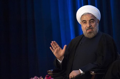 Iran's President Hassan Rouhani speaks with Asia Society President and CEO Josette Sheeran during an event hosted by the Council on Foreign Iran's President Hassan Rouhani speaks with Asia Society President and CEO Josette Sheeran during an event hosted by the Council on Foreign